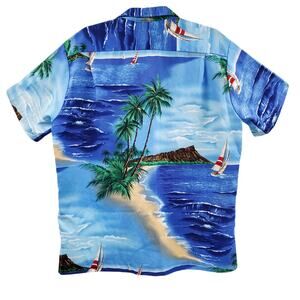 Vintage Shoreline Hawaii Tropical Island Button-Up Shirt Men's Sz L Made in USA